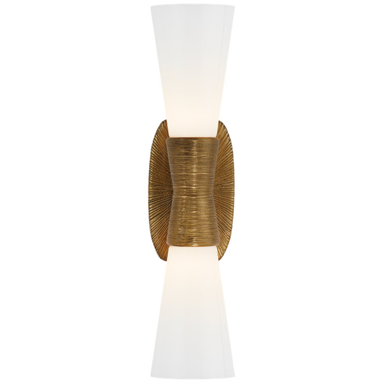 Gold and White 18" Dimmable Outdoor Sconce