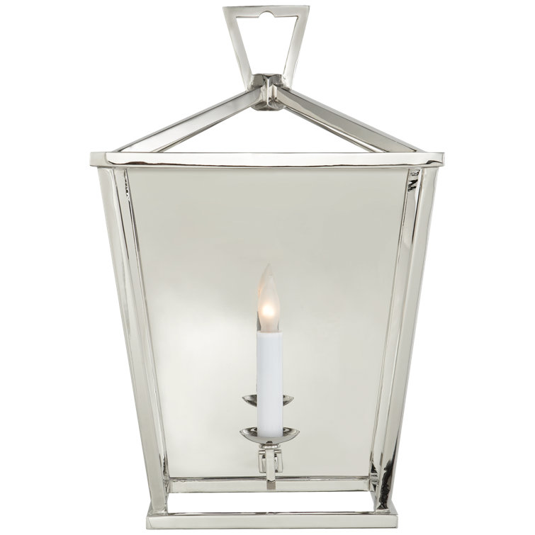 Polished Nickel 17" Dimmable Lantern Wall Sconce