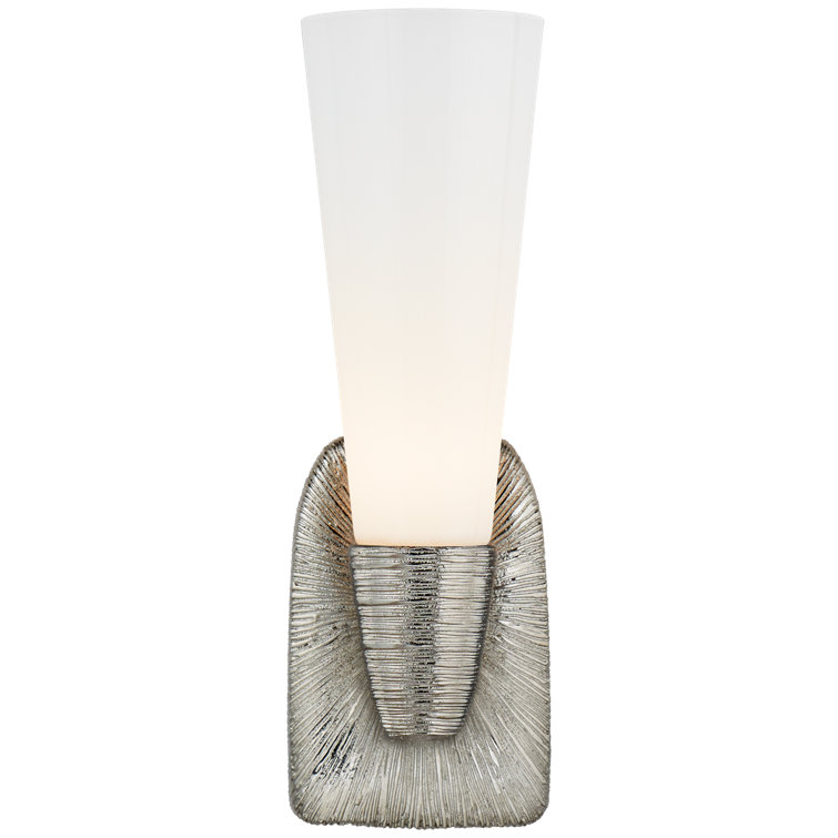 Elysian White Glass & Iron Outdoor Dimmable Sconce
