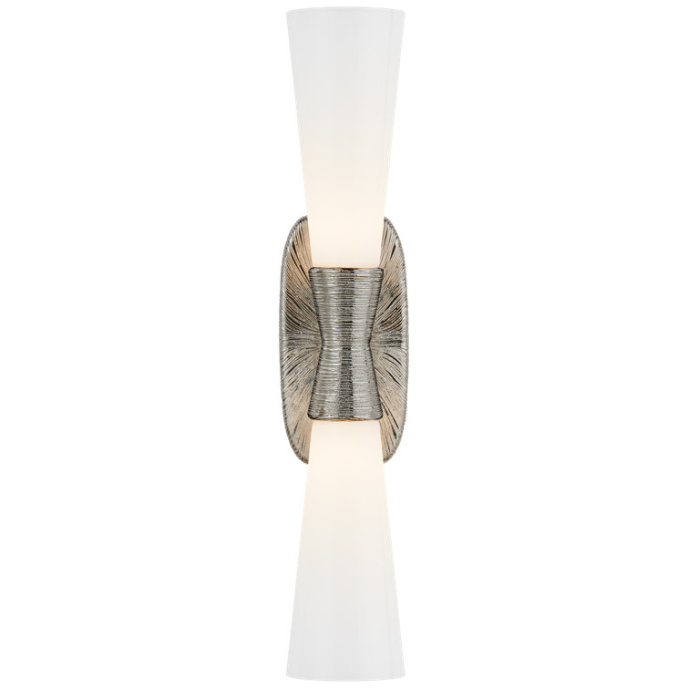 Sleek Utopia Chrome Outdoor Direct Wired Wall Sconce, 23 In