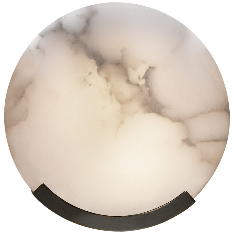 Bronze and Alabaster 7" Dimmable Wall Sconce
