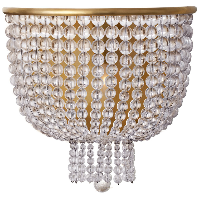 Jacqueline Waterfall Glass Bead 10'' Burnished Silver Sconce