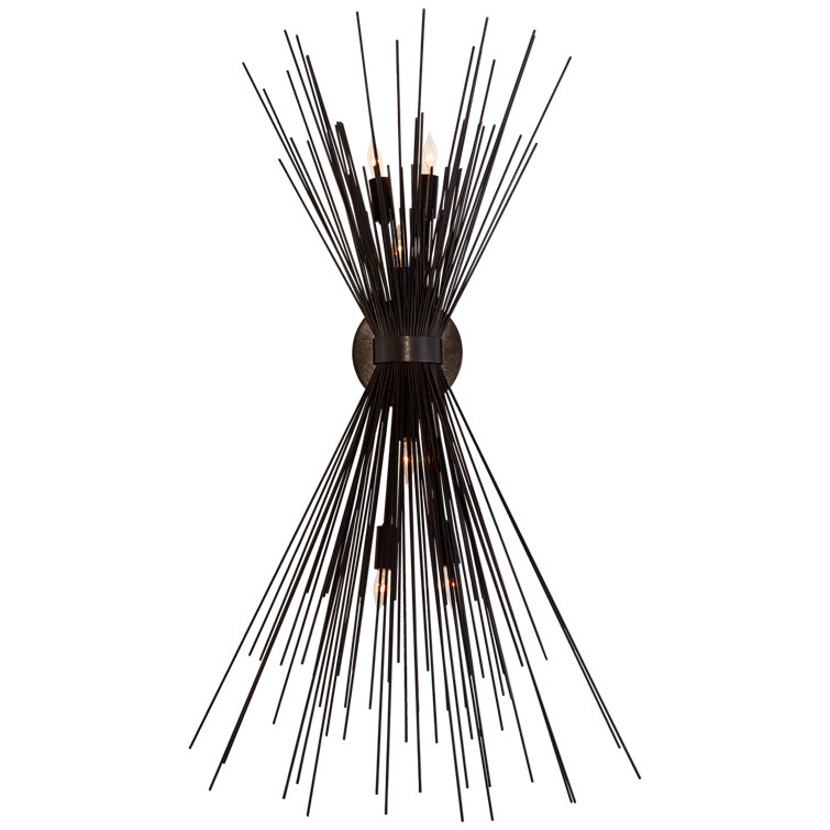 Strada Aged Iron Dimmable Wall Sconce, 36" Direct Wired