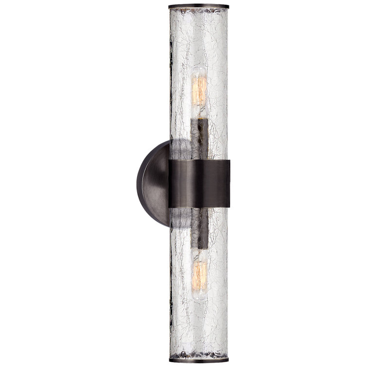 Elegant Bronze and Black 22" Dimmable Direct Wired Sconce