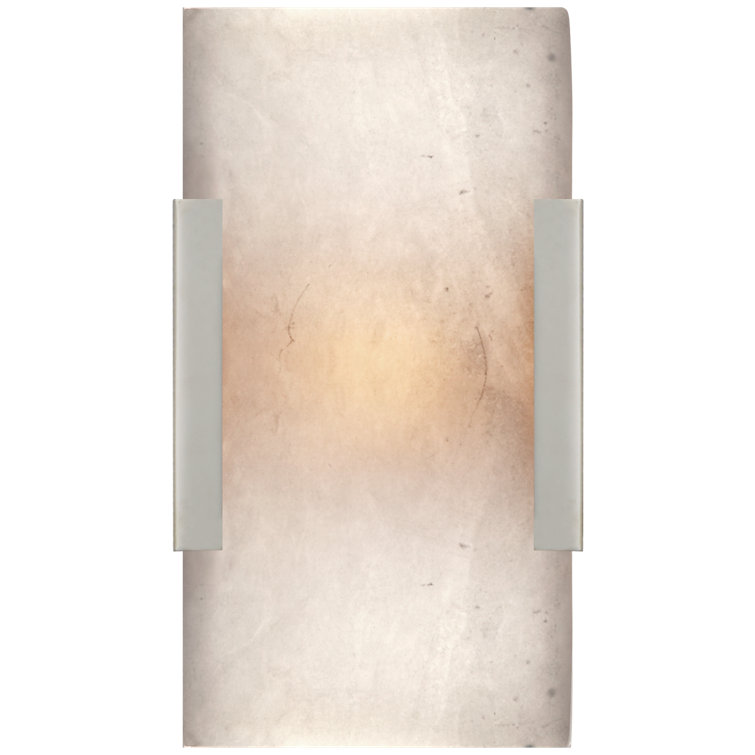 Polished Nickel Outdoor Dimmable Bath Sconce with Alabaster Shade