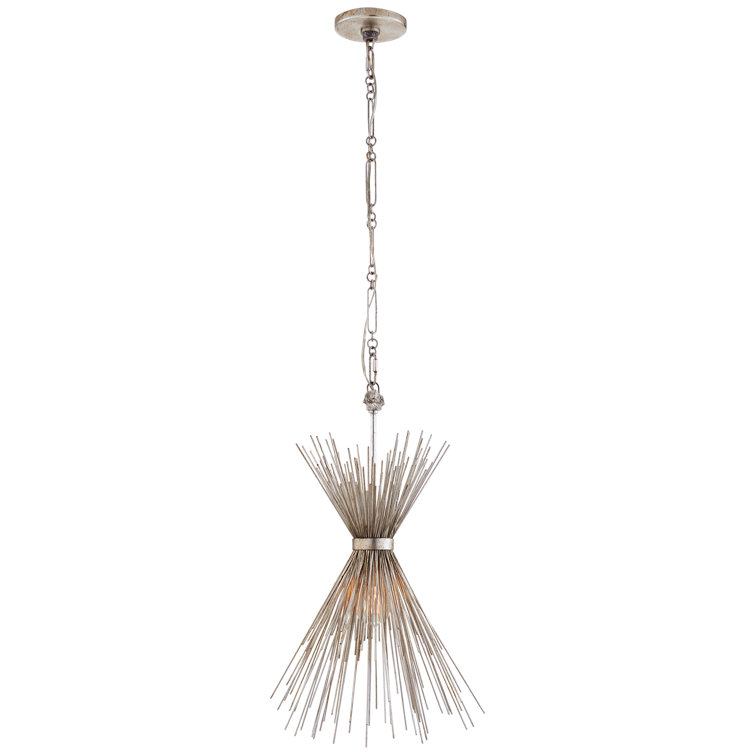 Mini Striata Nickel Crystal Plug-in Chandelier 23.75"