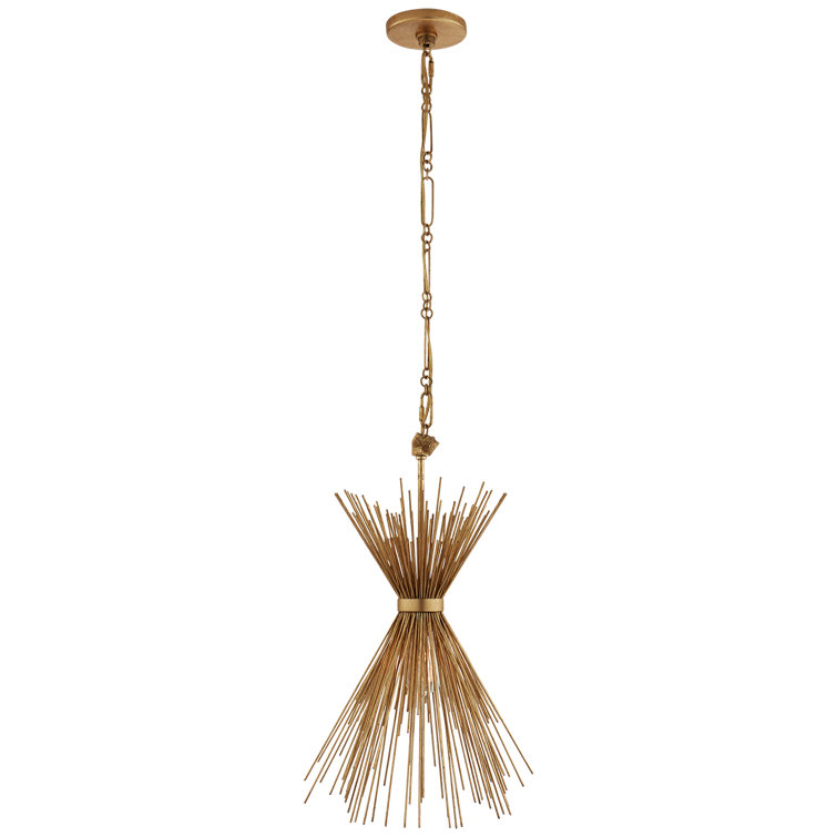 Gold Radiating Quills Mini Pendant Light