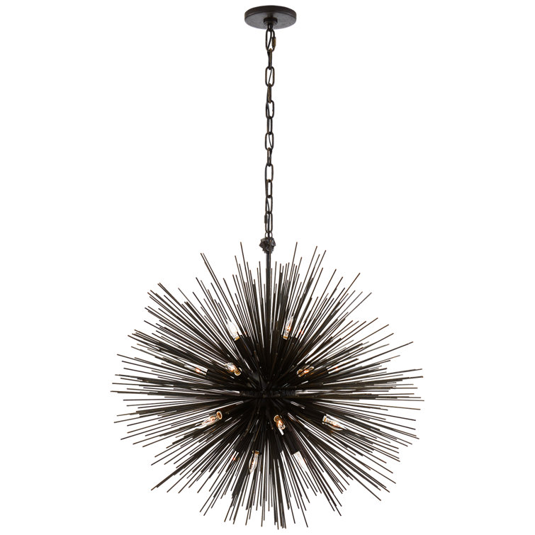 Strada Nickel 20-Light Crystal Plug-In Chandelier, 28.25" H