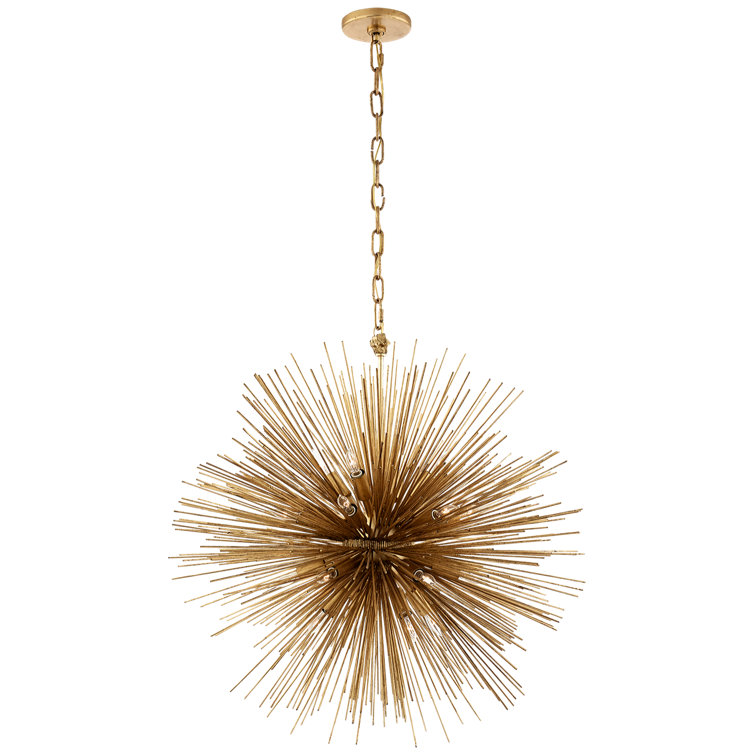 Strada Nickel and Crystal 20-Light Plug-in Chandelier, 28.25" H x 28" W