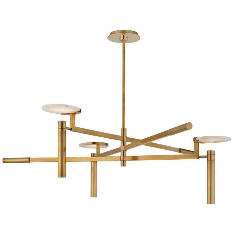 Melange Large Floating Disc LED Chandelier in Antique-Burnished Brass