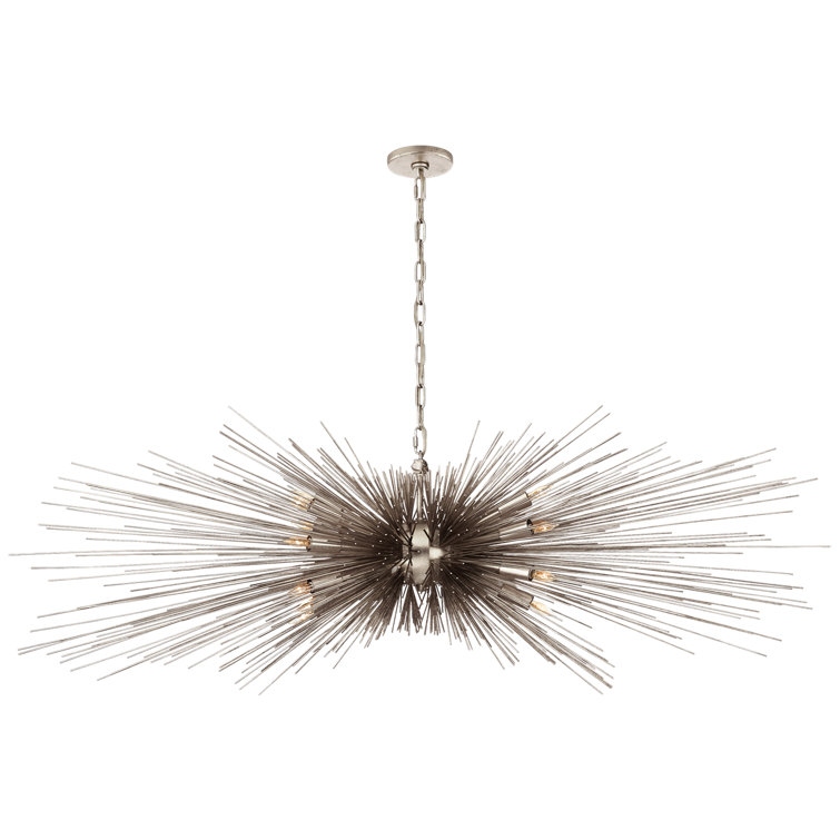 Strada Nickel Finish 60" Crystal Plug-in Chandelier