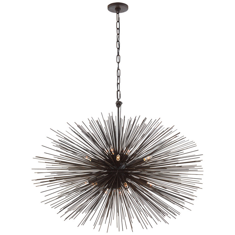 Strada Nickel and Crystal 20-Light Chandelier, 26.5"H x 38"W