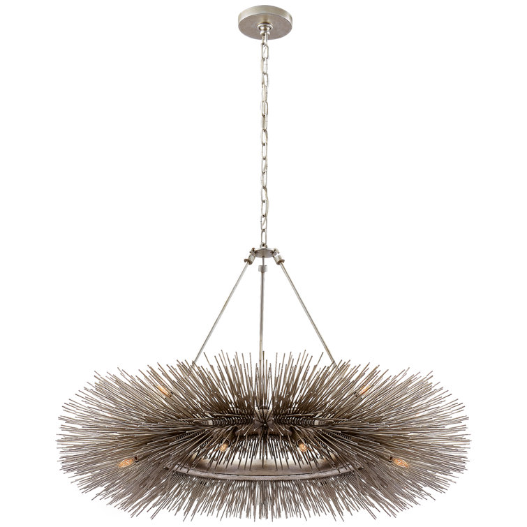 Strada Nickel and Crystal 16-Light Plug-in Ring Chandelier