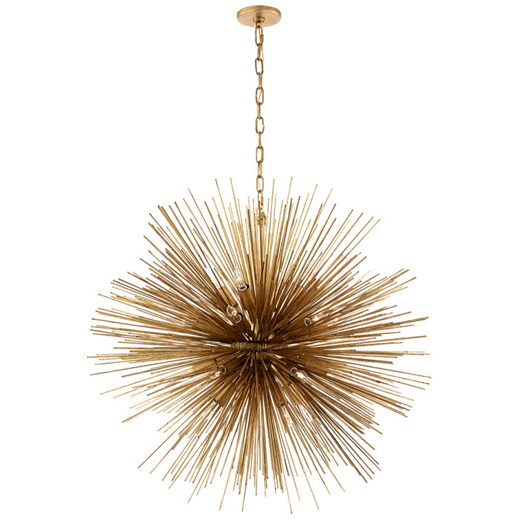Strada Nickel and Crystal 20-Light Radiating Modern Chandelier