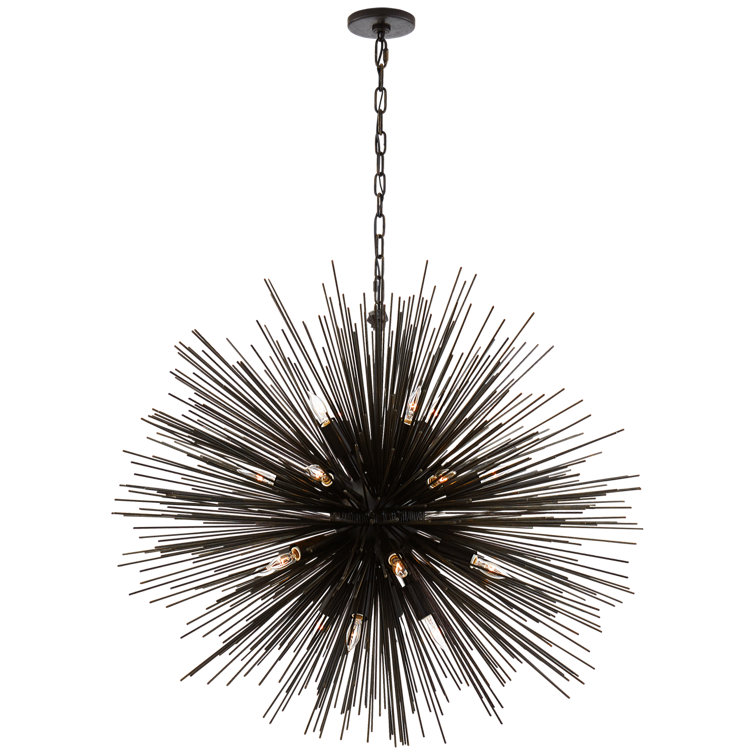 Aged Iron 20-Light Radiating Metal Chandelier