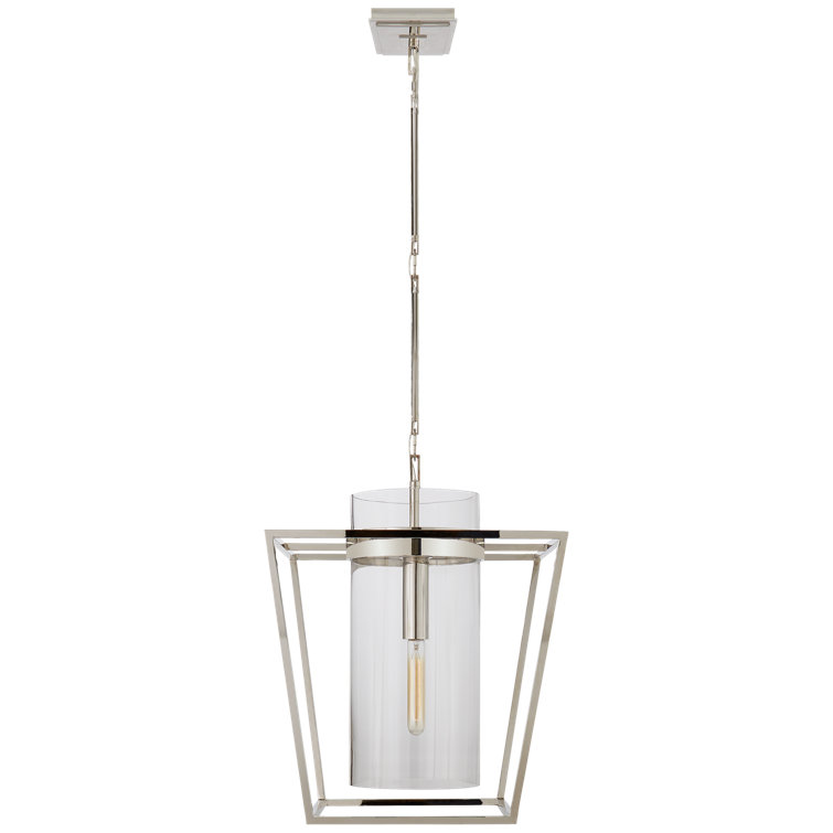 Presidio Elegance 23" Polished Nickel & Glass Indoor/Outdoor Pendant