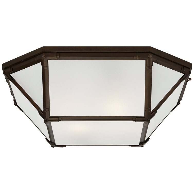 Morris Antique Zinc 20" Industrial Geometric Flush Mount Ceiling Light