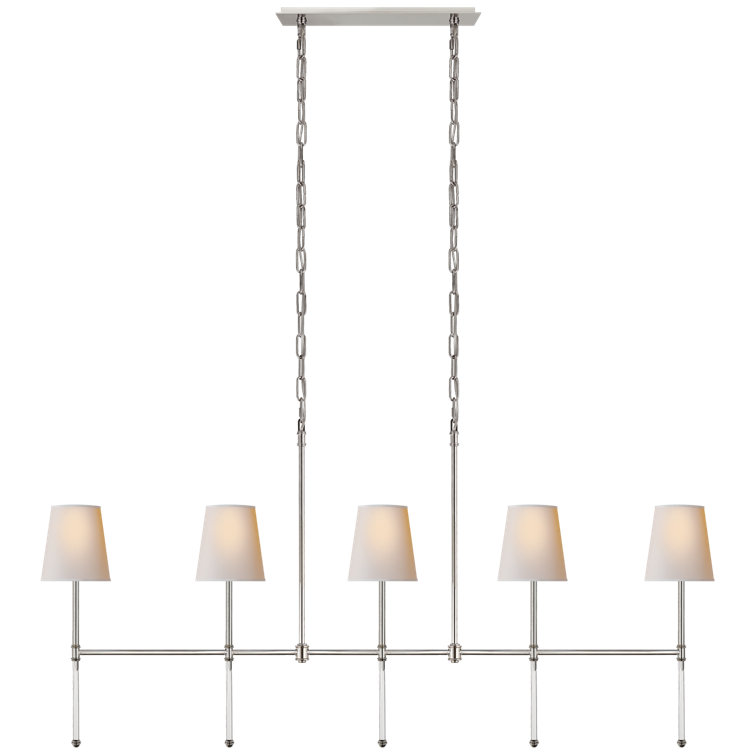 Polished Nickel 53.25" Crystal Plug-in Linear Chandelier