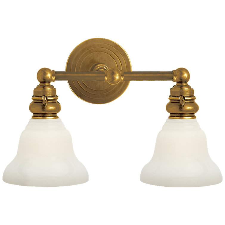 Antique Brass and Bronze Double Vanity Sconce