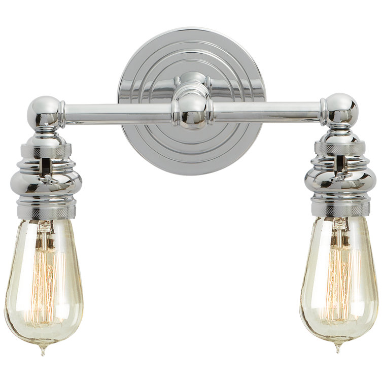 Sleek Industrial Chrome 2-Light Vanity Wall Sconce