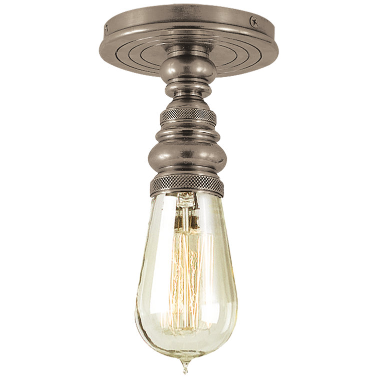Boston Antique Nickel 8.5" Indoor/Outdoor Flush Mount Light