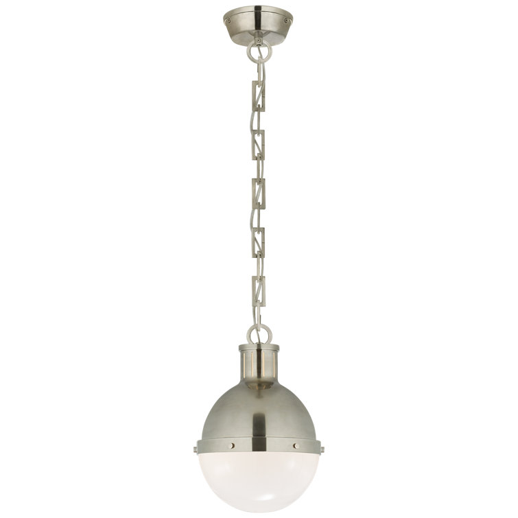 Antique Nickel Globe Pendant Light with Glass Shade