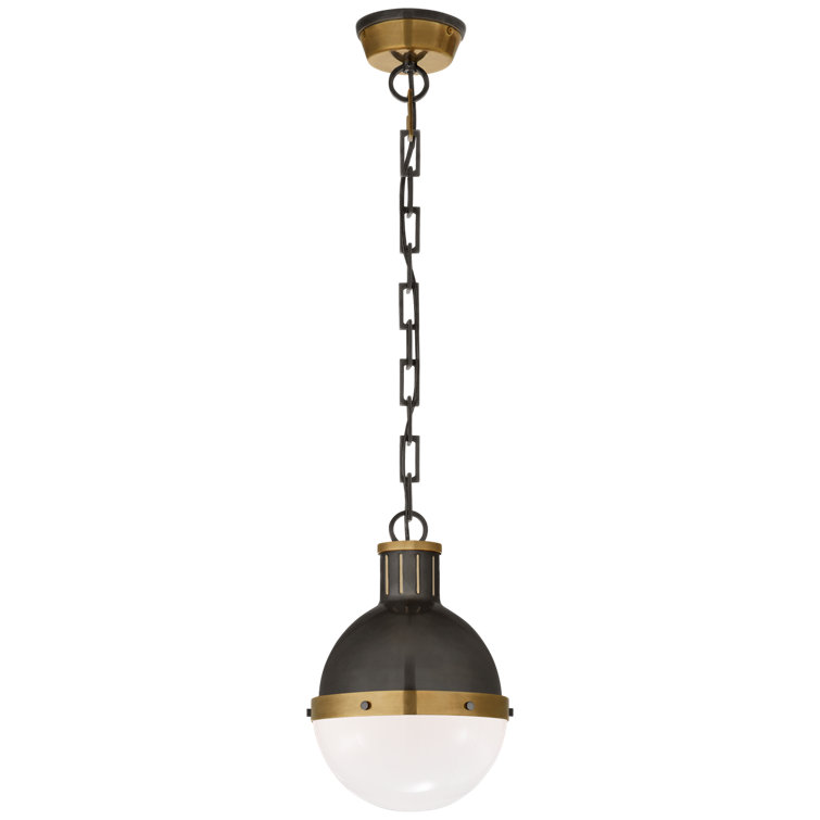 Bronze and Antique Brass Globe Pendant Light