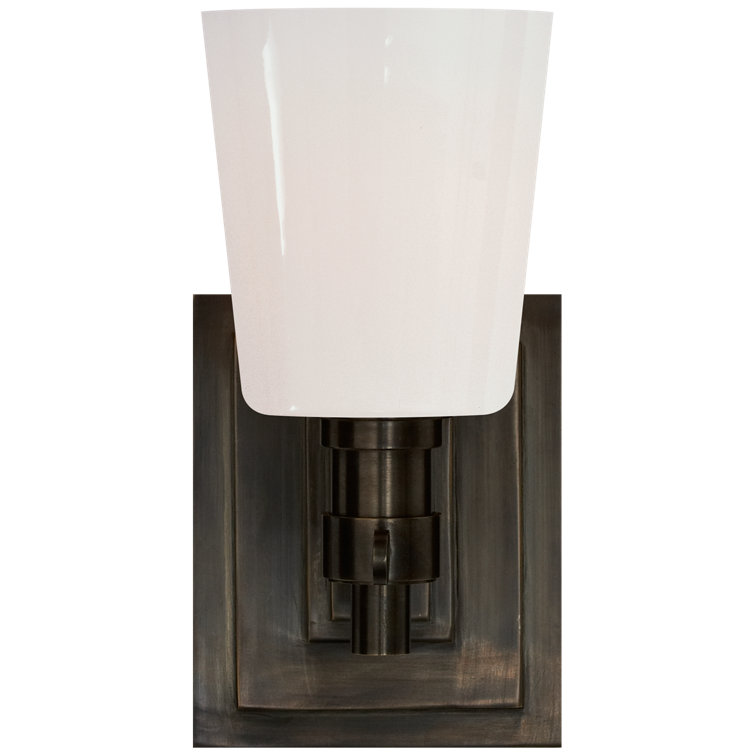 Bryant Modern 8" Outdoor Bronze & Black Direct Wired Bath Sconce