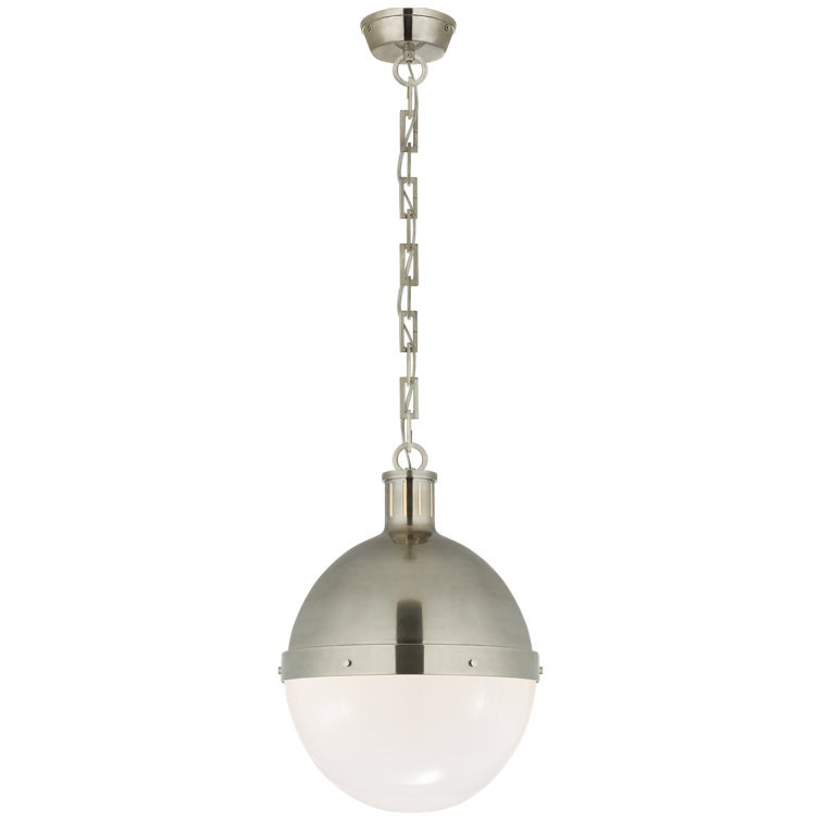 Antique Nickel Glass Globe Pendant Light