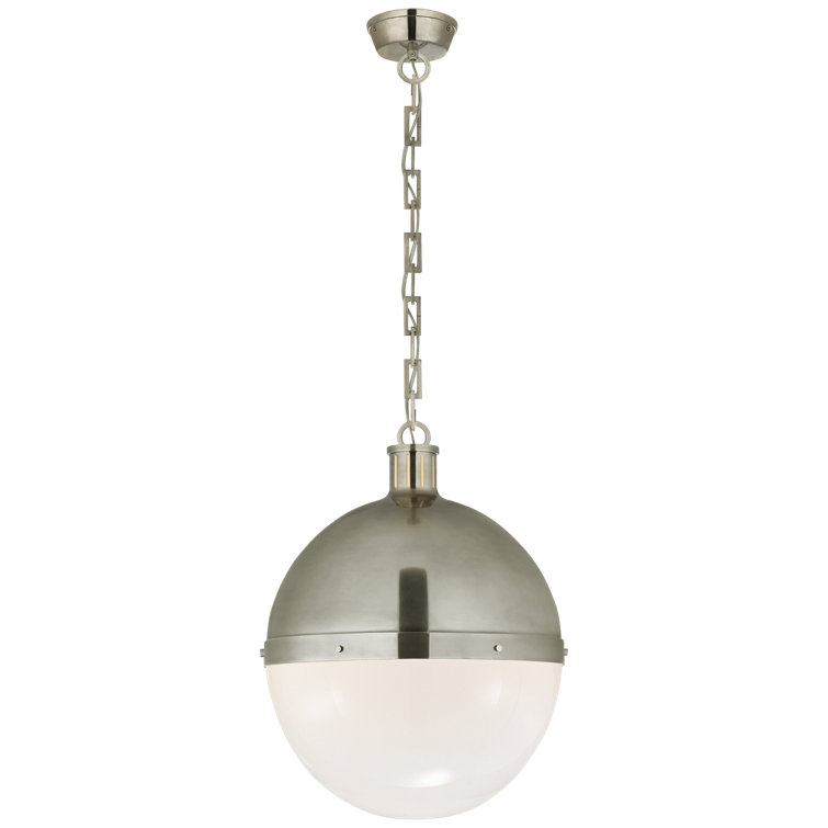 Antique Nickel Glass Globe Pendant Light