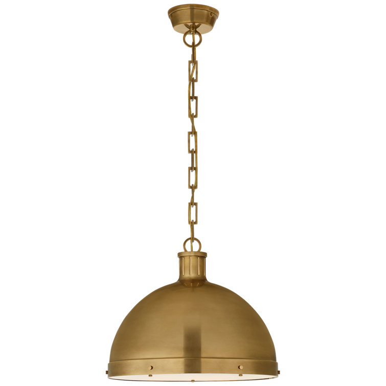 Hand-Rubbed Antique Brass Dome Pendant Light