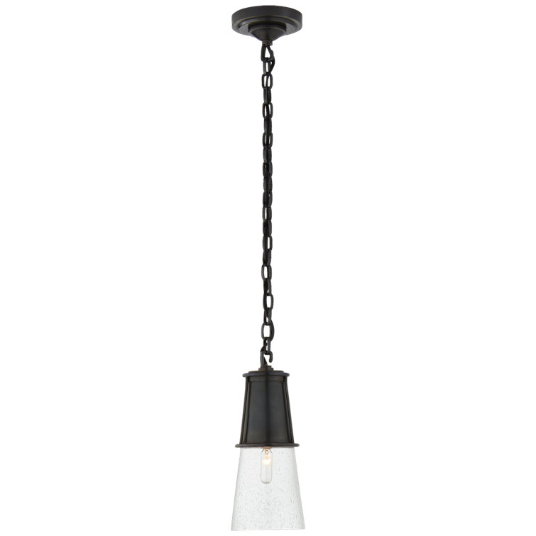 Robinson Bronze Seeded Glass 11.25" Indoor/Outdoor Pendant Light