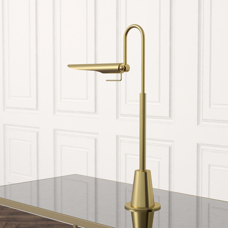Adjustable Raven Task Lamp in Natural Brass with Sleek Lines