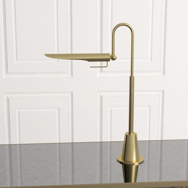 Adjustable Raven Task Lamp in Natural Brass with Sleek Lines