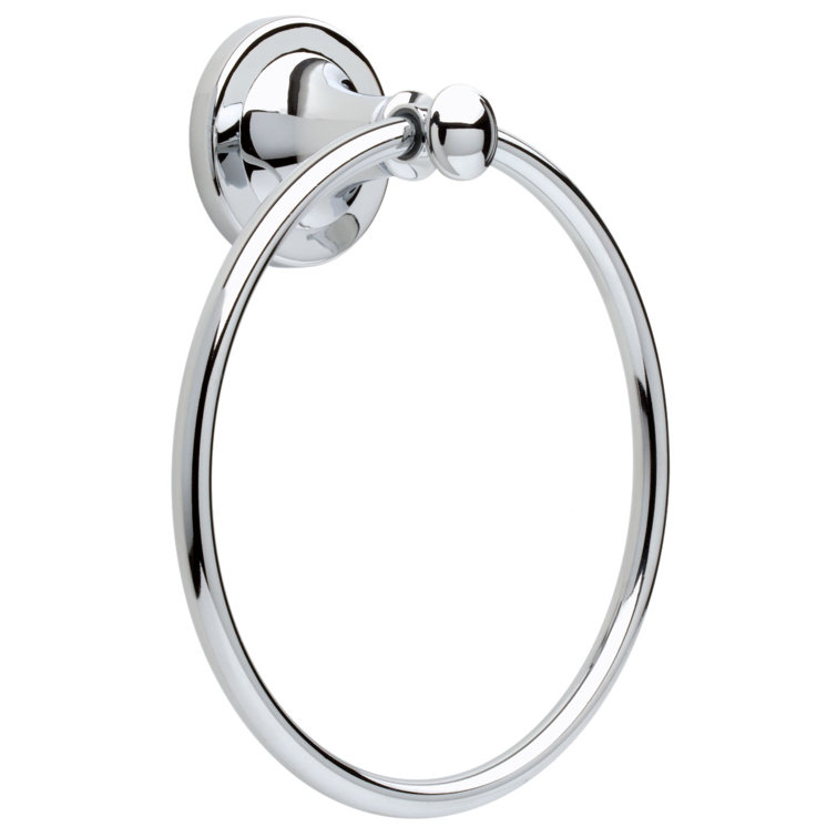 Polished Chrome Modern Wall Mounted Towel Ring