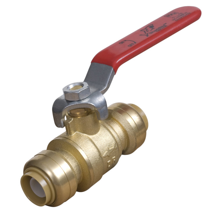 Compact Gold Brass Inline Ball Valve for Plumbing