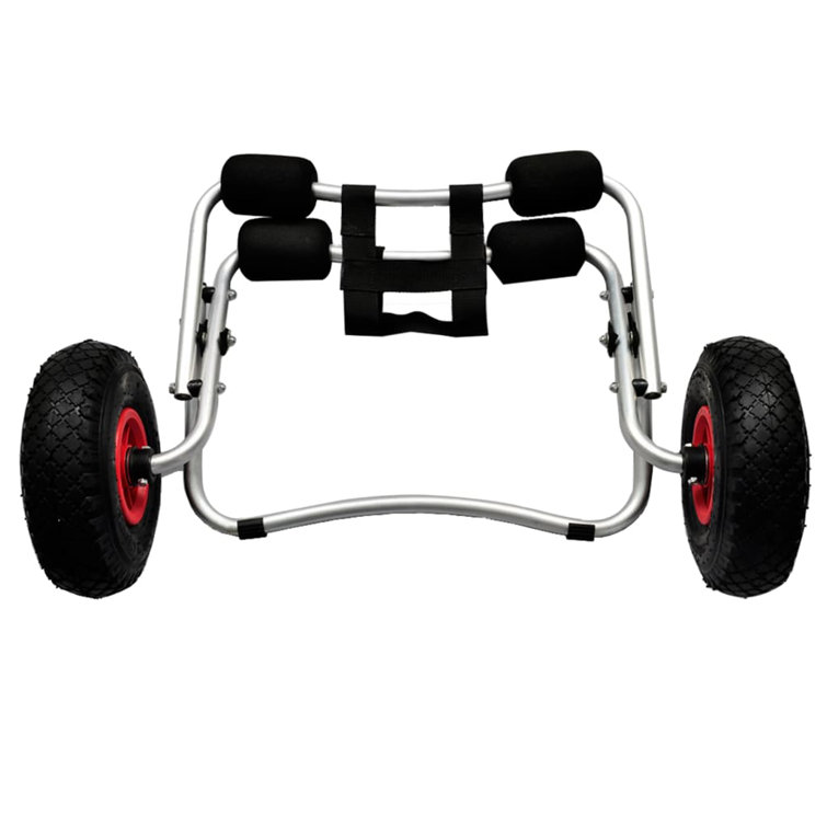 Foldable Aluminum Kayak Cart with Foam Bumpers and Inflated Wheels