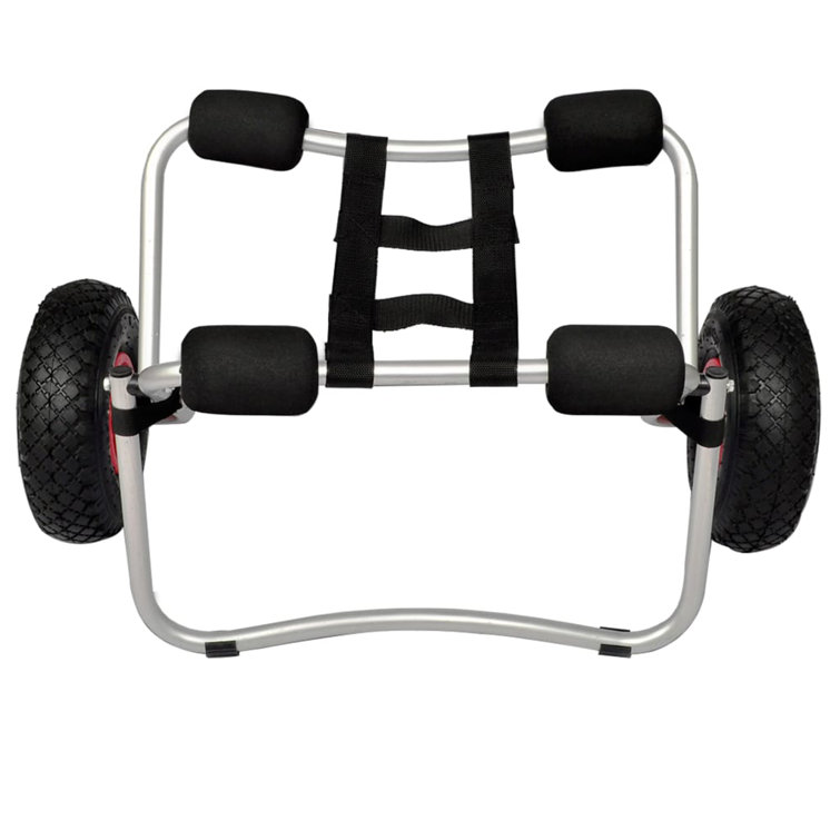 Foldable Aluminum Kayak Cart with Foam Bumpers and Inflated Wheels