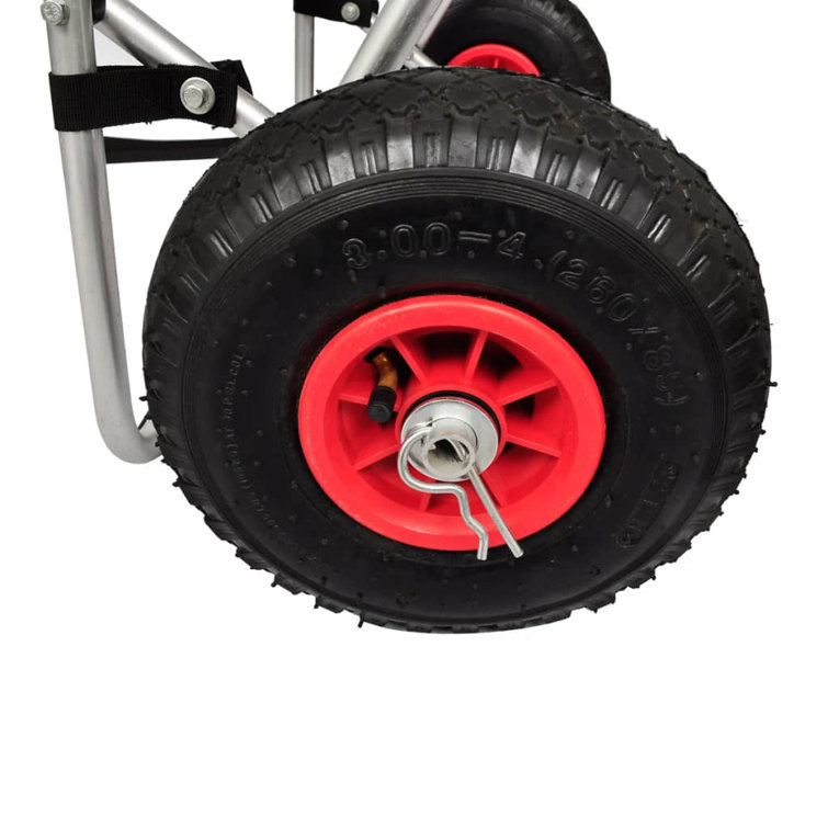 Foldable Aluminum Kayak Cart with Foam Bumpers and Inflated Wheels