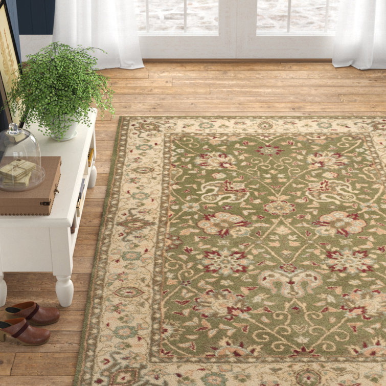 Sage and Beige Hand Tufted Wool Area Rug