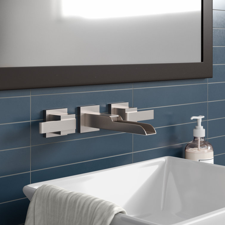 Stainless Steel Wall-Mounted Modern Widespread Faucet