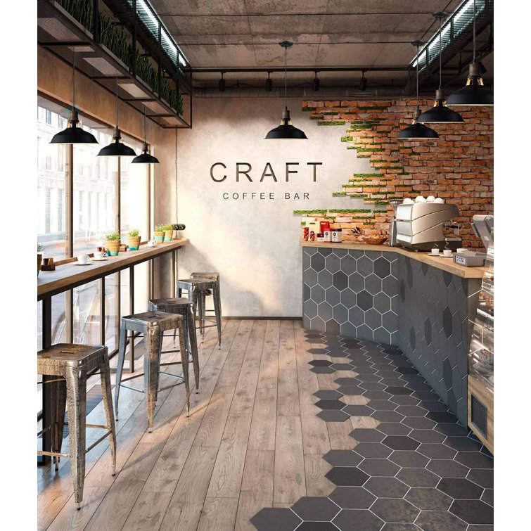 Matte Black and White Industrial Barn Pendant Light