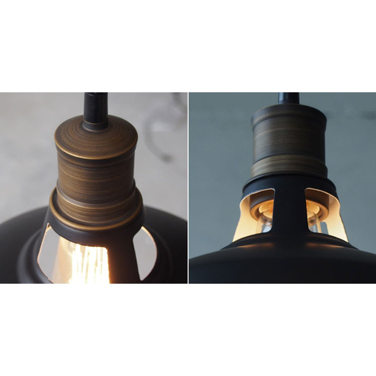 Matte Black and White Industrial Barn Pendant Light