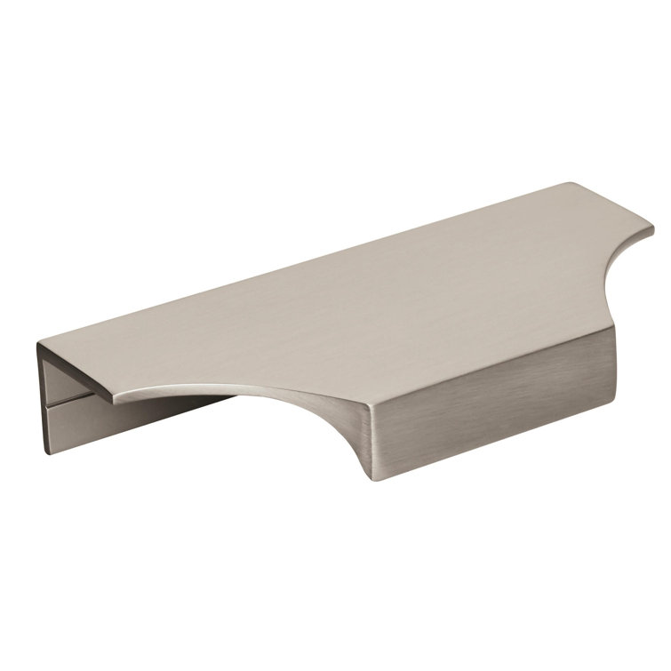 Satin Nickel Modern Finger Pull with Mounting Hardware