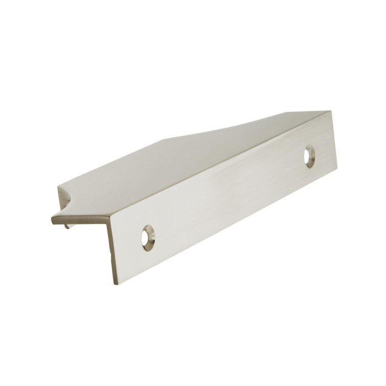 Satin Nickel Modern Finger Pull with Mounting Hardware