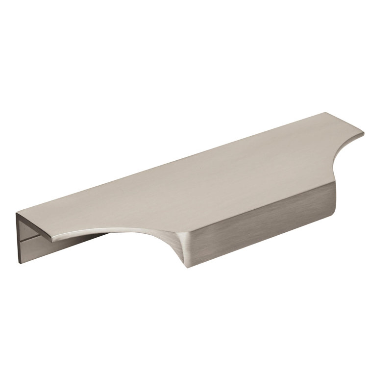 Satin Nickel Modern Finger Pull with Mounting Hardware
