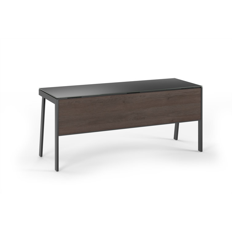 Sepia Brown Writing Desk with Drawer and Power Outlet