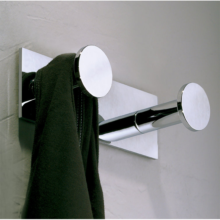 Polished Chrome Modern Double Robe Hook