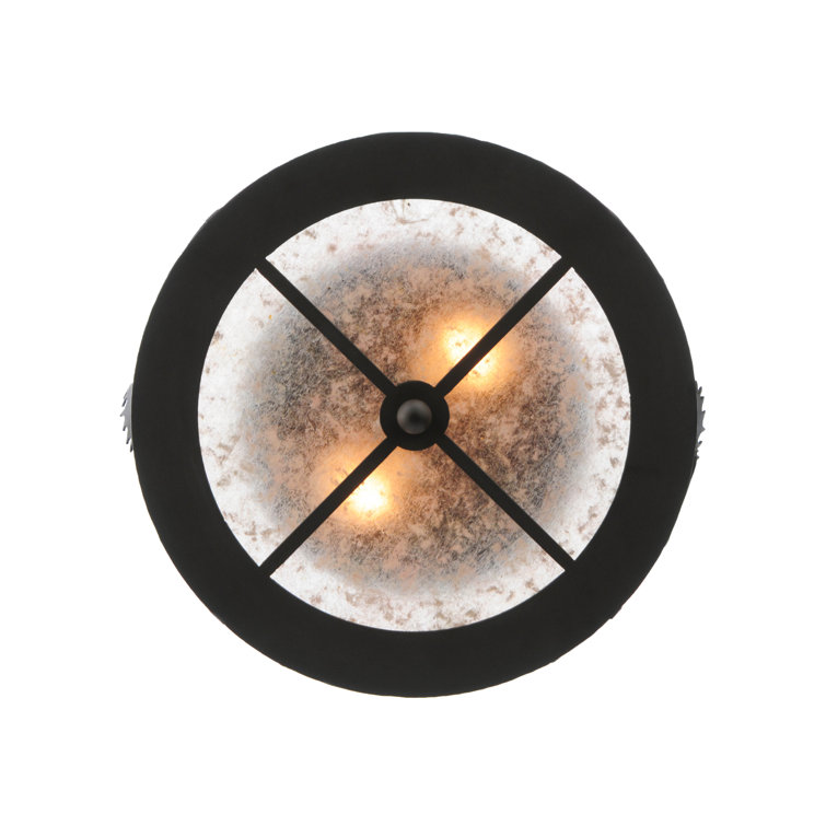 Bronze Glass 2-Light Indoor/Outdoor Flush Mount