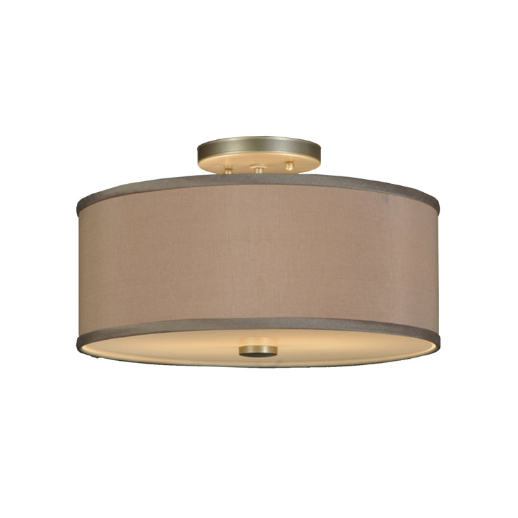 14" Bronze Glass Drum LED Indoor/Outdoor Flush Mount